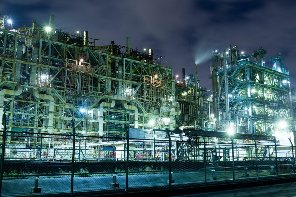 Industry complex at night