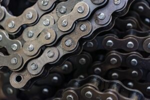 Texture of roller chains use for background
