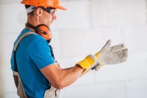 Worker Wearing Safety Gloves